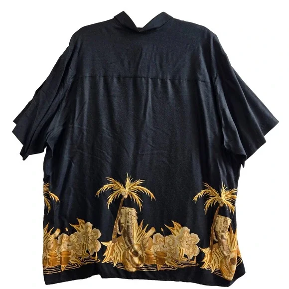 Natural Issue Tropical Short Sleeve Mens Size XXL Black Relaxed Comfort Vacation - Picture 6 of 8